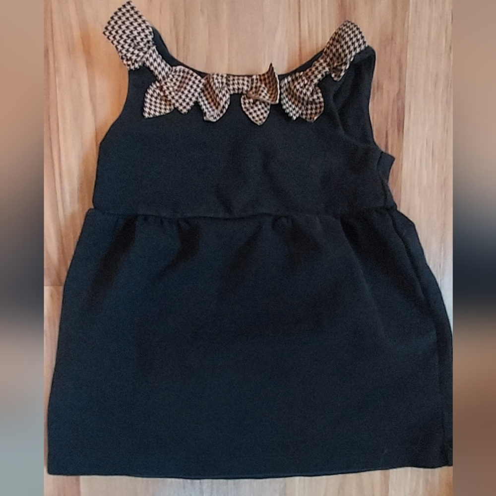 Janie and Jack Infant Black Dress Jumper 12 -18 Mos 3 Button Back Baby Girl